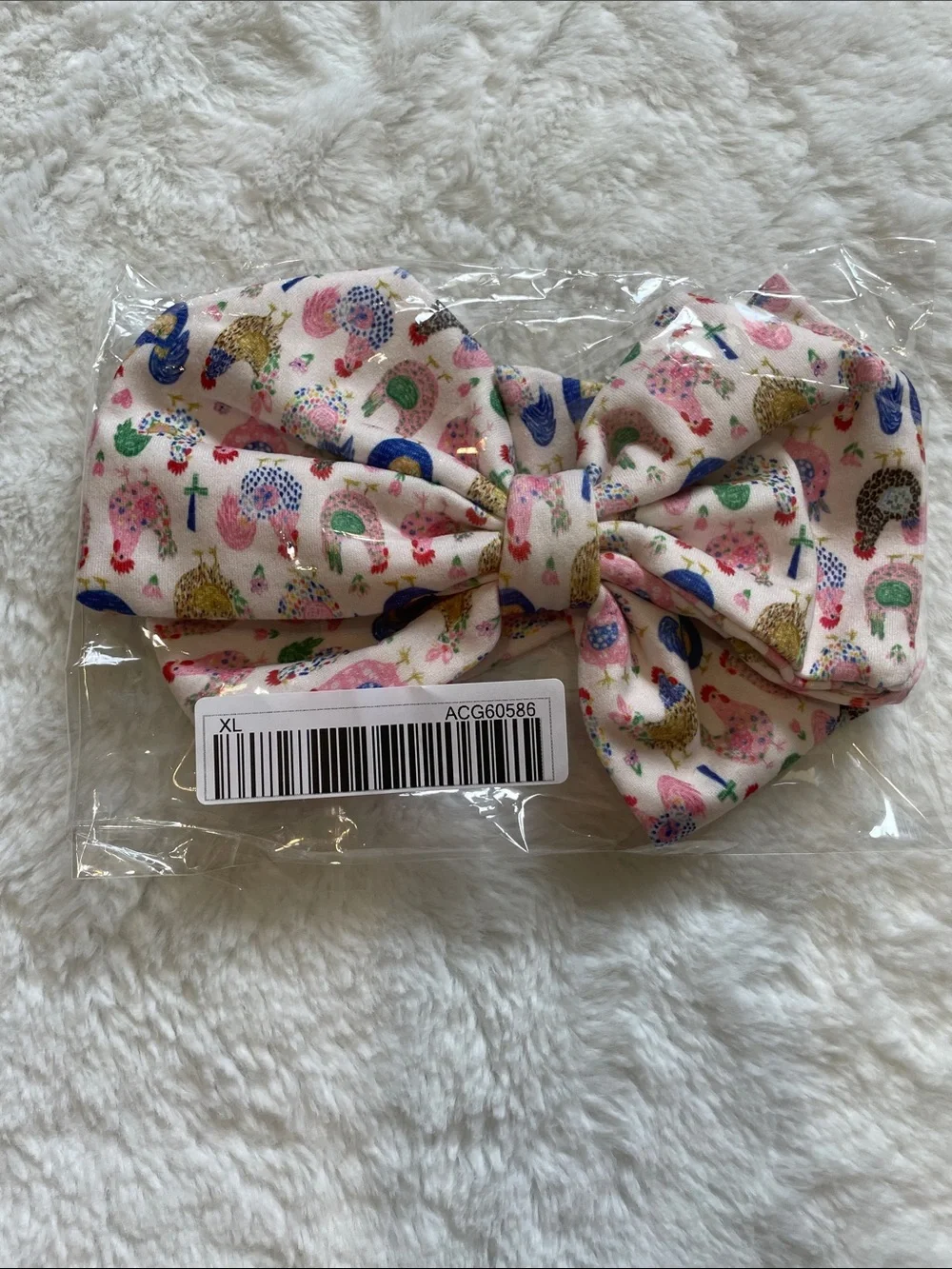 Boutique Pet Bow Chicken Print